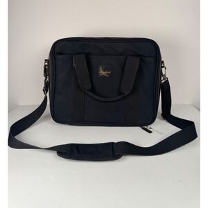 Eddie Bauer Messenger Computer Laptop Bag Zip Up Black Travel‎ Business Casual